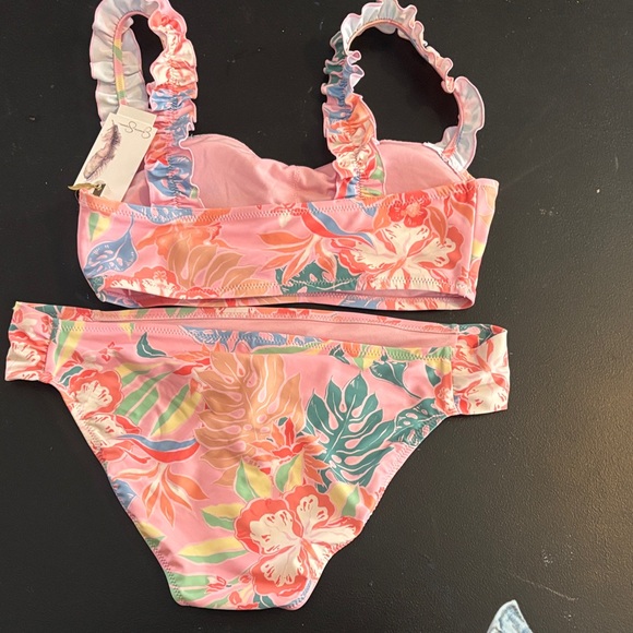 Jessica Simpson Pink and Blue Floral Bikini - Picture 6 of 6